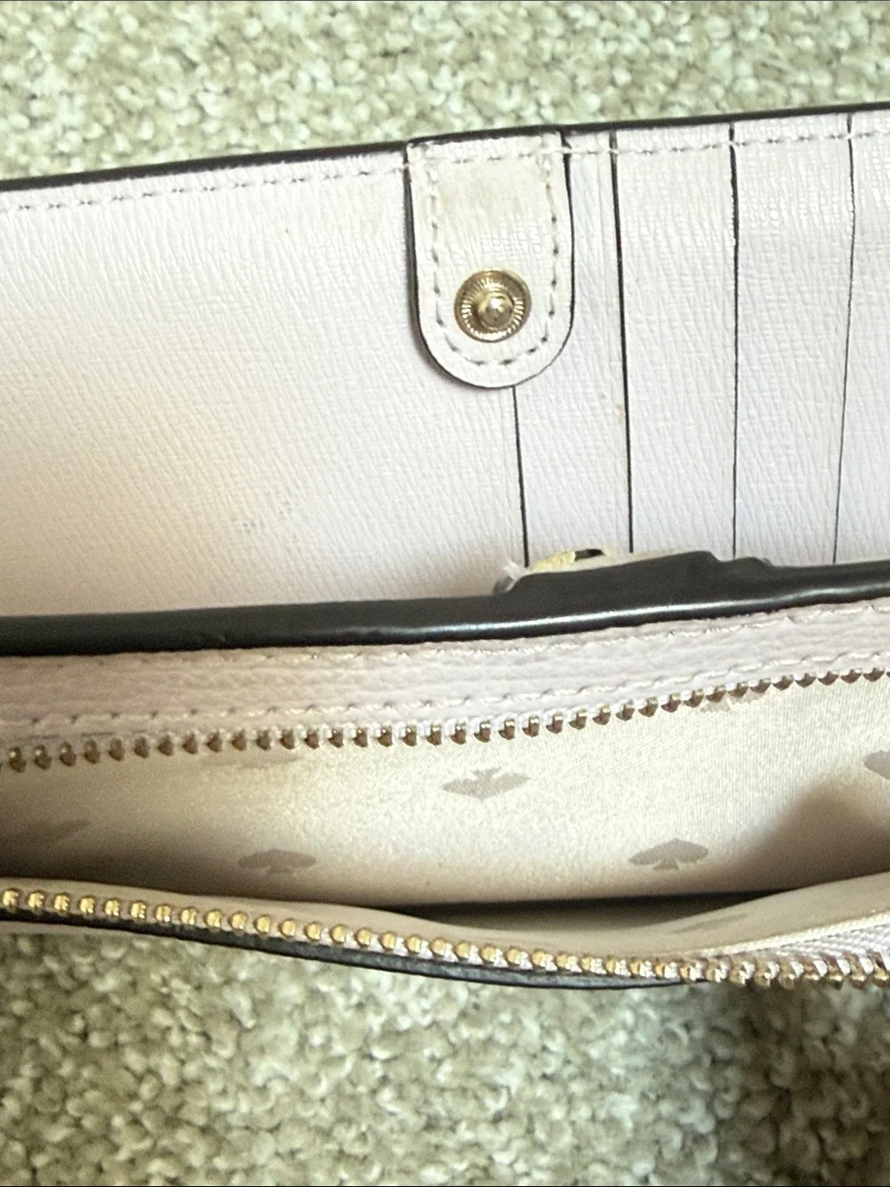 kate spade Pale Pink Saffiano Leather Zip Around Wallet